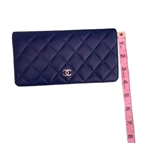 CHANEL Blue Quilted Calfskin Flap Bifold Wallet - Picture 11 of 15